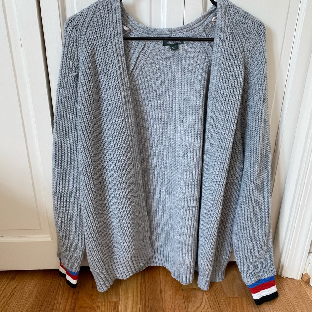 Gray Knit Cardigan